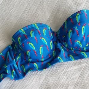 Blue Strapless Bikini Top